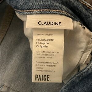 PAIGE Claudine Blue Denim with frayed hem size 29